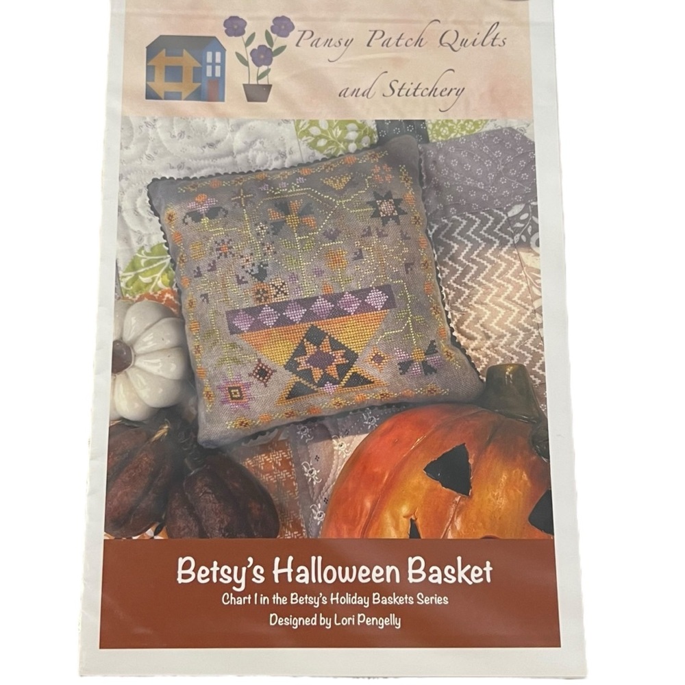 Pansy Patch Quilts and Stitchery Betsy's Halloween Basket Cross Stitch Chart